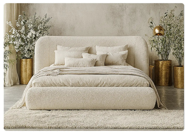 Piękne łózko Rainbow w beżowym kolorze