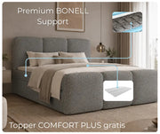 Łóżko kontynentalne FALK Abriamo 07 z materacem bonellowym oraz topperem Comfort Plus w zestawie