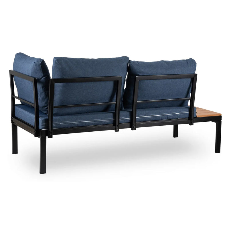 Narożnik ogrodowy NEES granatowy – tylna część konstrukcji stalowej z poduszkami