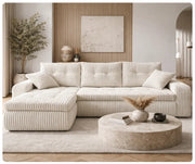 Narożnik Scarlet w kolorze kremowym Lincoln 03 w aranżacji salonu