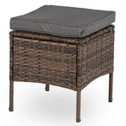 Pufa ogrodowa z technorattanu w kolorze brązowym z zestawu mebli ogrodowych ARTE