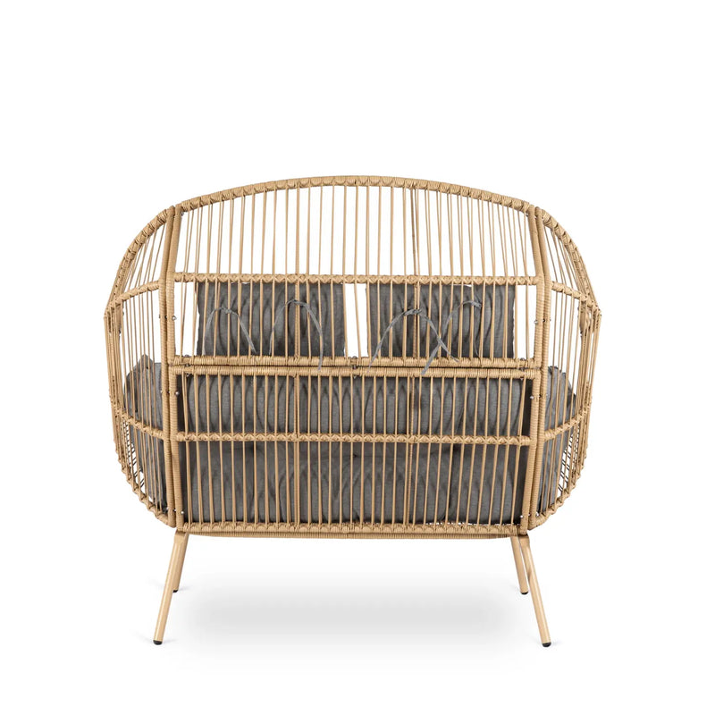 Sofa ogrodowa KEZO rattanowa – widok z tyłu