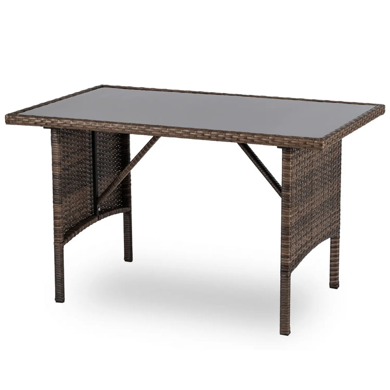 Stół ogrodowy z technorattanu w kolorze brązowym z zestawu mebli ogrodowych ARTE