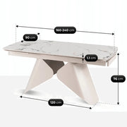 Wymiary stołu ceramicznego Velto 160-240 cm