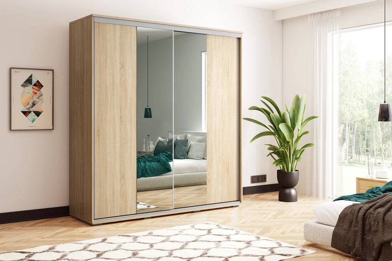 Szafa ubraniowa w kolorze sonoma Apollo 2-3 w aranżacji