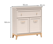 Szafka Windsor 19 kaszmir z szufladą i dwojgiem drzwi – wymiary: szerokość 92 cm, wysokość 100 cm, głębokość 35 cm.