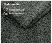 Tkanina Abriamo 08 typu bouclé premium o właściwościach flame retardant do łóżka kontynentalnego FALK