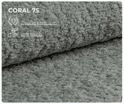 Tkanina bouclé Coral 75 w kolorze jasnoszarym o strukturze soft touch premium