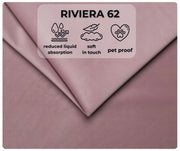 Tkanina Riviera 62 – różowa welurowa tkanina obiciowa o ograniczonym wchłanianiu płynów i właściwościach pet proof
