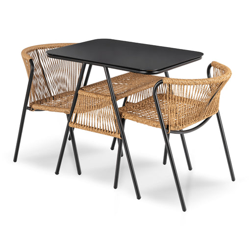 meble balkonowe Teams rattan stolik i krzesła zestaw 2 osobowy