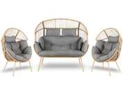 zestaw ogrodowy BOHO z sofą i dwoma fotelami z poduszkami